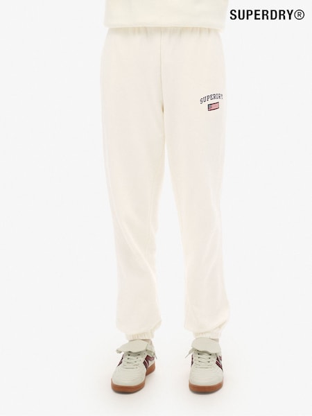 Superdry Desert Bone Off White Ath Ess Boyfriend 100% Cotton Joggers (E54019) | £45