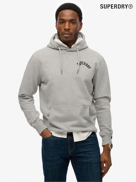 Superdry Light Grey Athletic Essential Loose Fit Hoodie (E54081) | £55