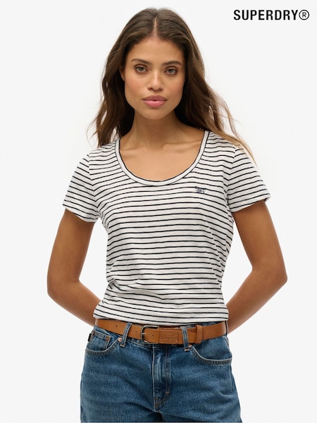 Superdry Blue Studios Scoop Neck Slim Fit T-Shirt (E54085) | £20