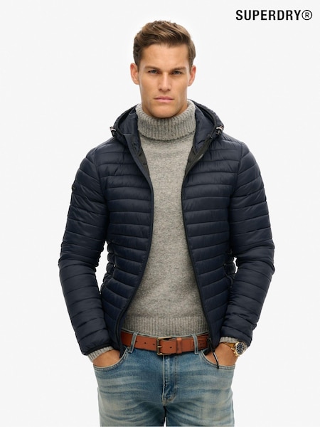 Superdry Eclipse Navy Hooded Fuji Lite Slim Fit Jacket (E54089) | £90