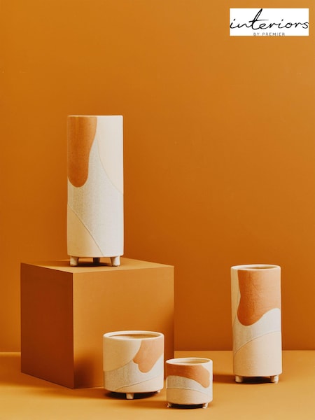 Interiors by Premier Cream Jada Large Multicoloured Terracotta Vase (E54159) | £45