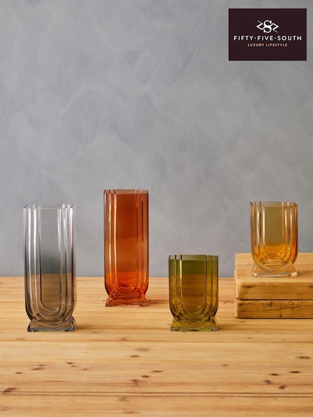 Fifty Five South Orange Edan Large Glass Vase (E54162) | £45