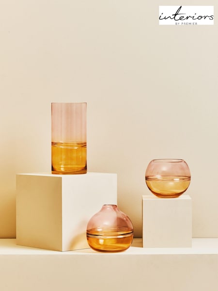 Interiors by Premier Pink and Yellow Optik Ombre Glass Vase (E54165) | £35