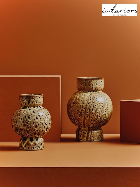 Interiors by Premier Brown Large Yakira Speckled Ceramic Vase (E54174) | £65