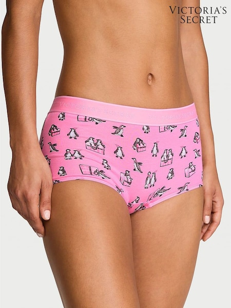 Christmas Pink Penguins - Victoria's Secret Logo Knickers