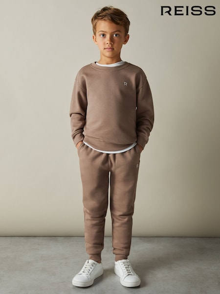 Reiss Taupe Avery 3-9 yrs Cotton-Blend Sweatshirt and Joggers Set (E54466) | £26