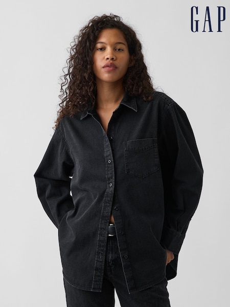Black - Gap Denim Big Shirt