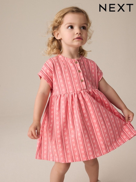 Pink Short Sleeve Jersey Summer Dress (3mths-7yrs) (E54819) | £8 - £10