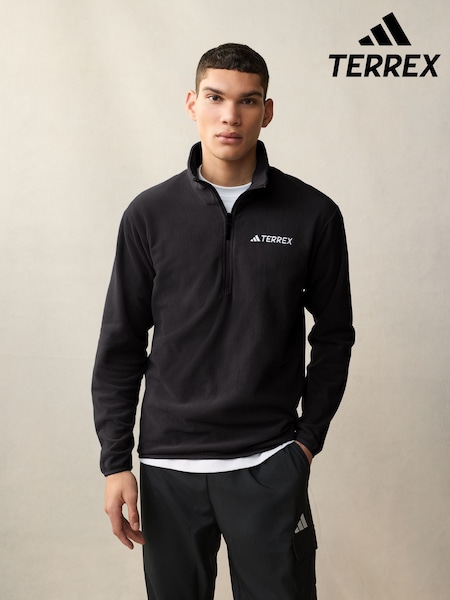 adidas Black Essentials 1/2 Zip Fleece Jacket (E54914) | £35