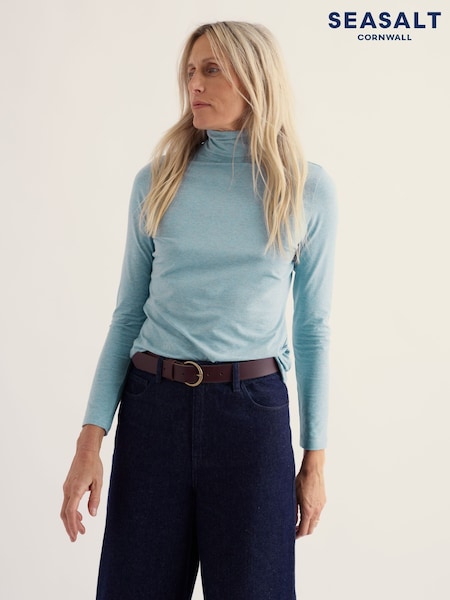 Blue - Seasalt Cornwall Landing Roll Neck Top