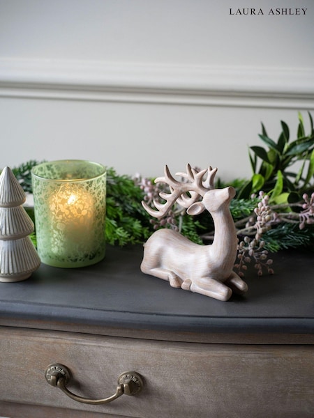 Laura Ashley Natural Wood Deer Ornament (E55163) | £38