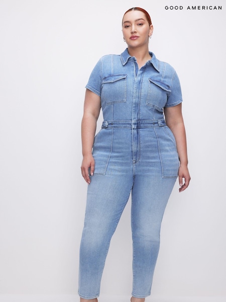 Good American Blue Fit For Success Jumpsuit (E55198) | £196