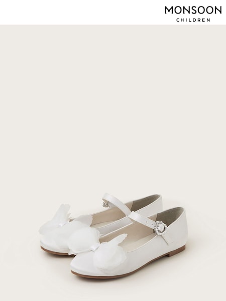 Monsoon Natural Embellished Ballet Flats (E55350) | £24 - £28