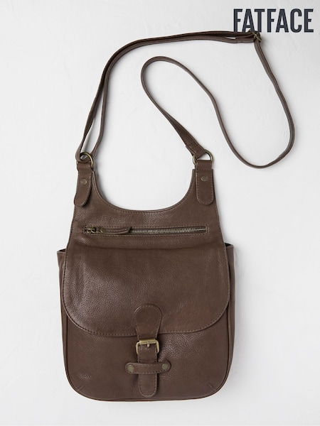 FatFace Anna Brown Oiled Leather Crossbody Bag (E55948) | £69