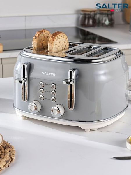 Salter Grey Retro 4 Slice Toaster (E55972) | £60
