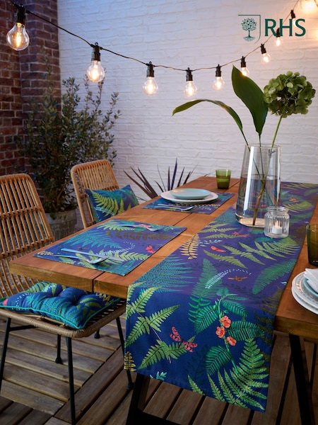 RHS Natural Woodland Fern Outdoor 100% Cotton Table Runner (E56248) | £20