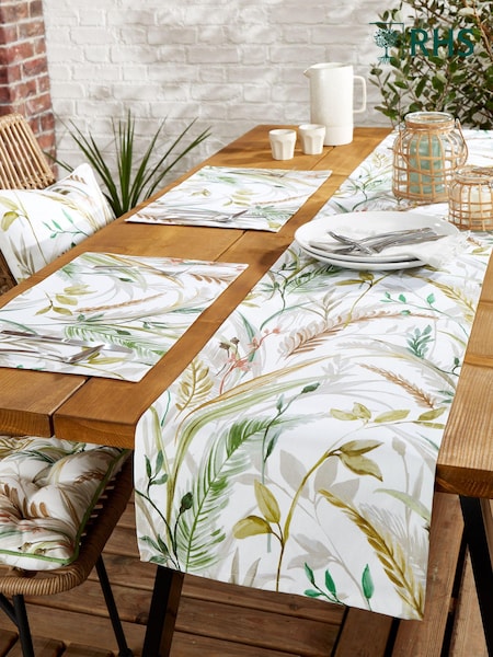 RHS Natural Ornamental Grasses Outdoor 100% Cotton Table Runner (E56249) | £20
