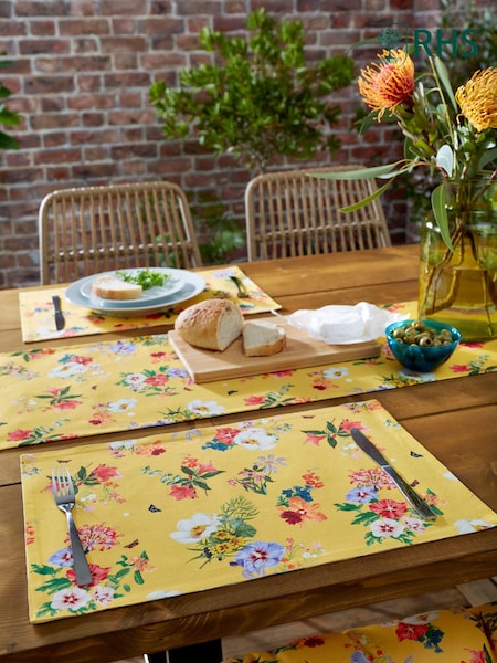 RHS Yellow Exotic Garden Outdoor 100% Cotton Placemats 2-Pack (E56274) | £20