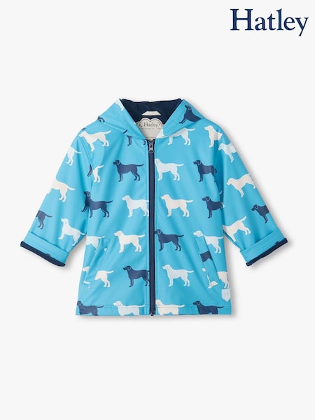 Blue - Hatley Dog Silhouette Colour Change Raincoat