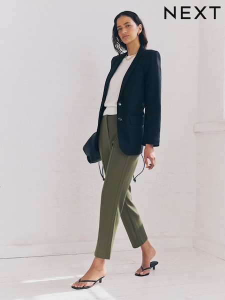 Olive Green Slim Sculpting Trousers (E57203) | £32