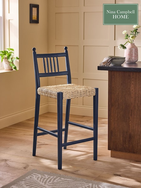 Nina Campbell Navy Alder Bar Stool (E58569) | £179