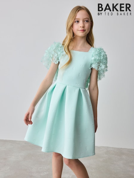 Baker by Ted Baker 3D Floral Sleeve Embossed Scuba Dress (E58923) | £45 - £50