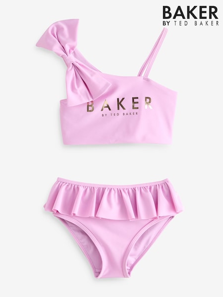 Baker by Ted Baker Purple Bow Shoulder Ruffle Bikini (E58942) | £24 - £28