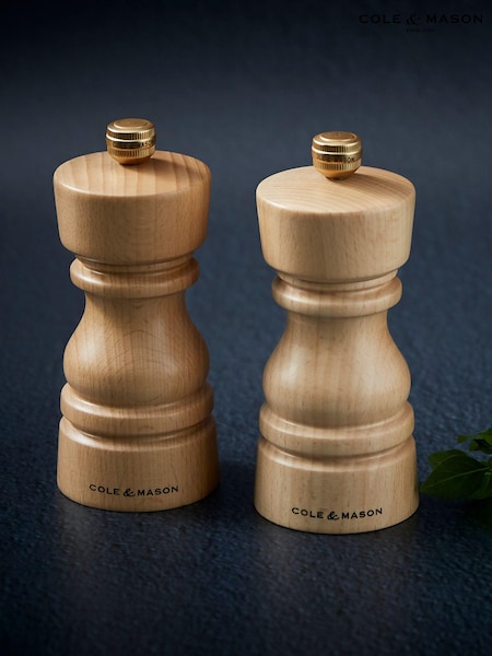 Cole & Mason Natural Beech London 130mm Salt and Pepper Mills (E59155) | £45