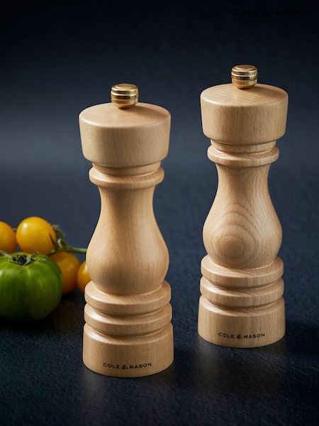 Cole & Mason Natural Beech London 180mm Salt and Pepper Mills (E59164) | £55