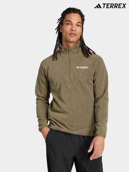 adidas Green Essentials 1/2 Zip Fleece Jacket (E59495) | £35