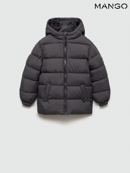 Mango Black Hood Quilted Coat (E59595) | £28