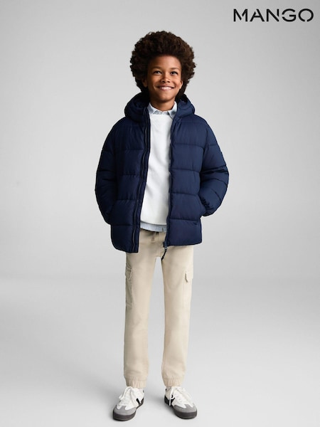 Mango Blue Hood Quilted Coat (E59617) | £28