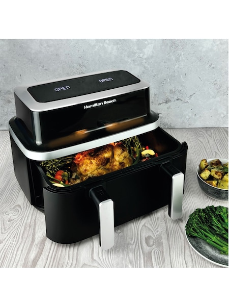 Hamilton Beach Black Silver Vision Cook 9L Dual Air Fryer (E59836) | £129