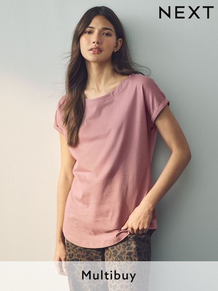 Mauve Purple Cap Sleeve T-Shirt Top (E59974) | £7.50