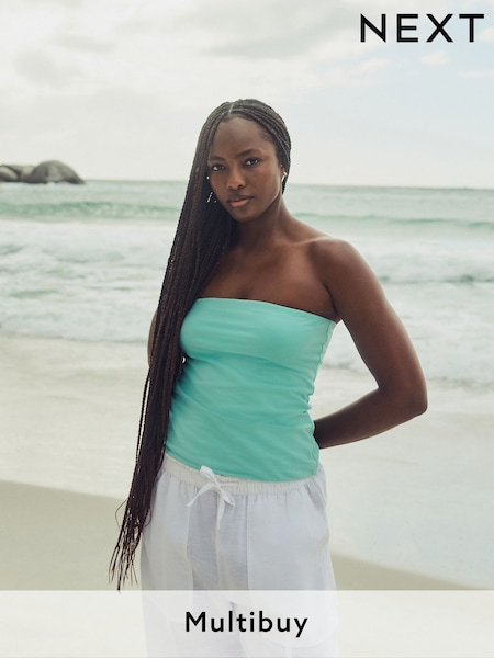 Aqua Cotton Rich Bandeau Boobtube Top (E59979) | £8.50
