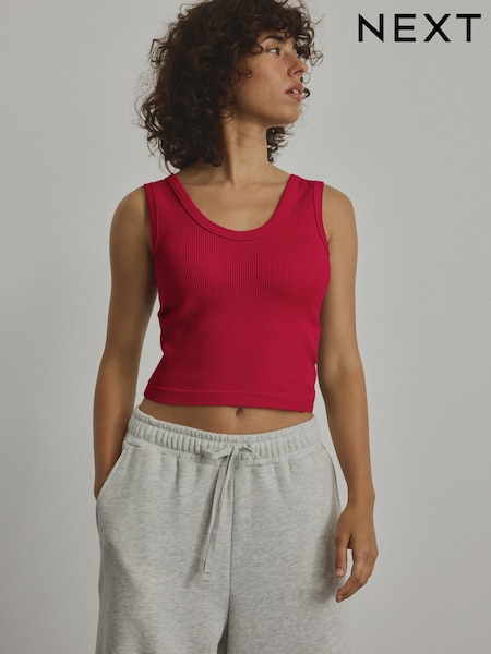 Red Ribbed Seamless Vest Top (E59997) | £18