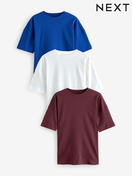 Multi Oversized 100% Cotton T-Shirts 3 Pack (E60029) | £37.50