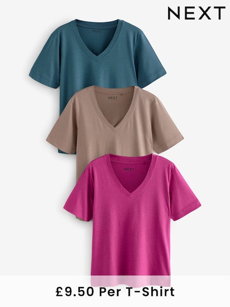 Red/Teal Modal Slouch Short Sleeve T-Shirt 3 Pack (E60033) | £28.50