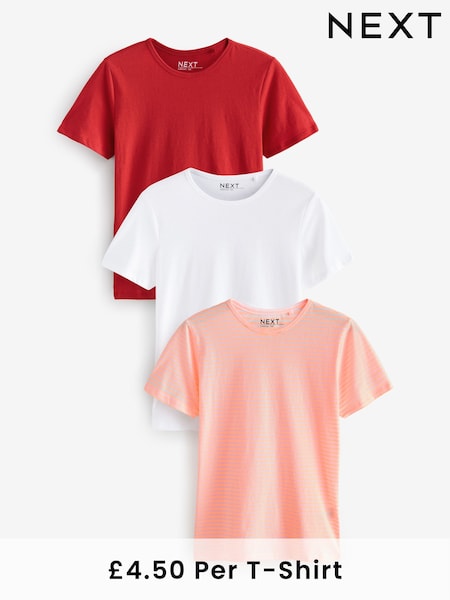 Orange/White/Stripe Everyday T-Shirts 3 Pack (E60034) | £13.50