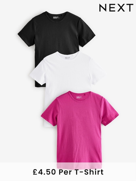 Blue/White/Raspberry Everyday T-Shirts 3 Pack (E60035) | £13.50