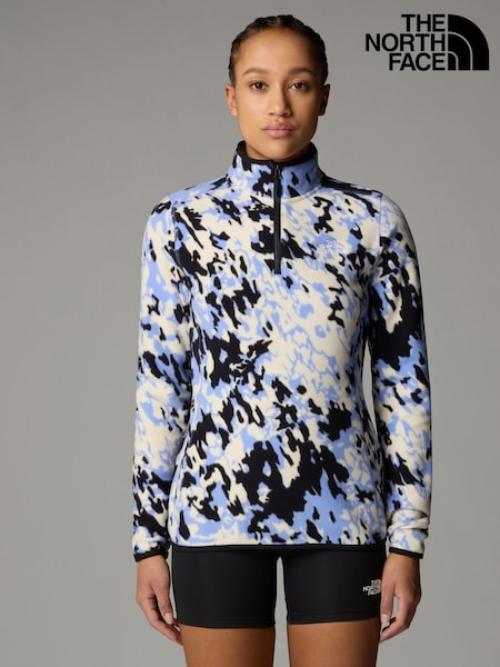 The North Face Blue/white Womens 1/4 Zip Glacier Fleece (E60203) | £65