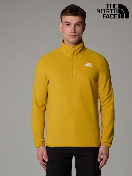 The North Face Yellow Side Logo Neutral Side Logo Glacier Quarter Zip Fleece (E60221) | £60