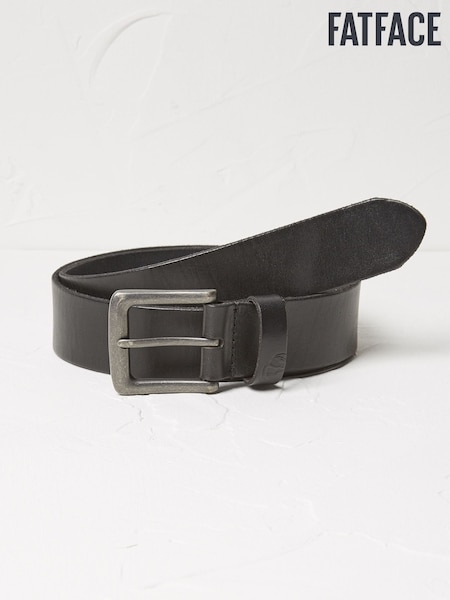 FatFace Black Italian Leather Belt (E60272) | £35