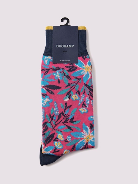 Duchamp Pink Mollie Floral Socks (E60425) | £20