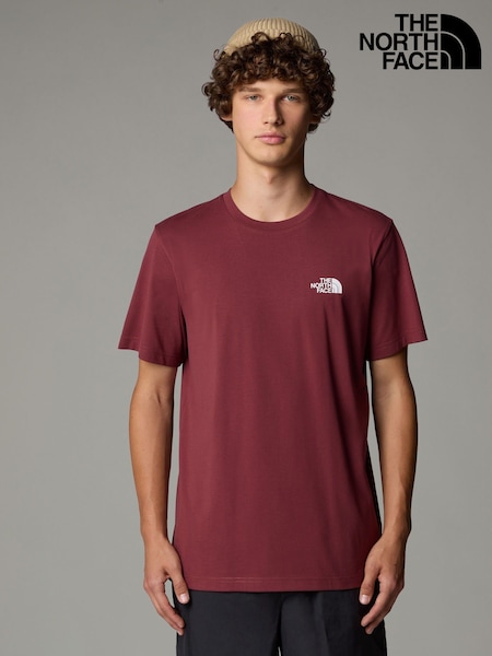 The North Face Burgundy Mens Simple Dome T-Shirt (E60485) | £24