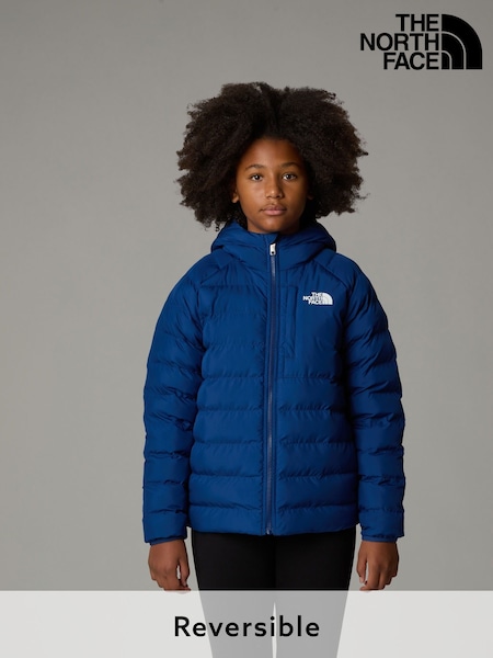 The North Face Blue Girls Reversible Perrito Hooded Jacket (E60509) | £90