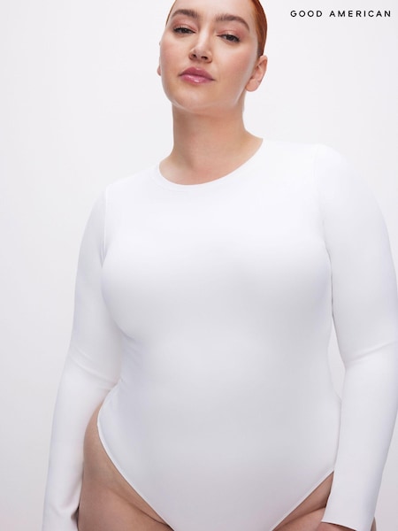 Good American White Scuba Crew Neck Bodies (E60662) | £88