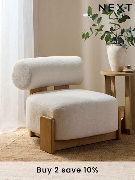 Cosy Boucle Ivory Natural Nellie Accent Chair (E60691) | £375