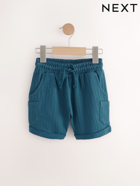 Blue Lightweight Textured Jersey Shorts (3mths-7yrs) (E60782) | £6 - £8