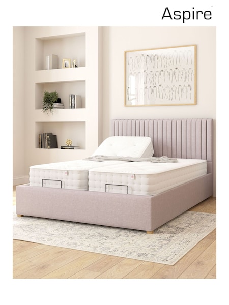 Aspire Furniture Grey Grant Eire Linen Electric Adjustable Bed With Mattress (E60877) | £1,404 - £2,215